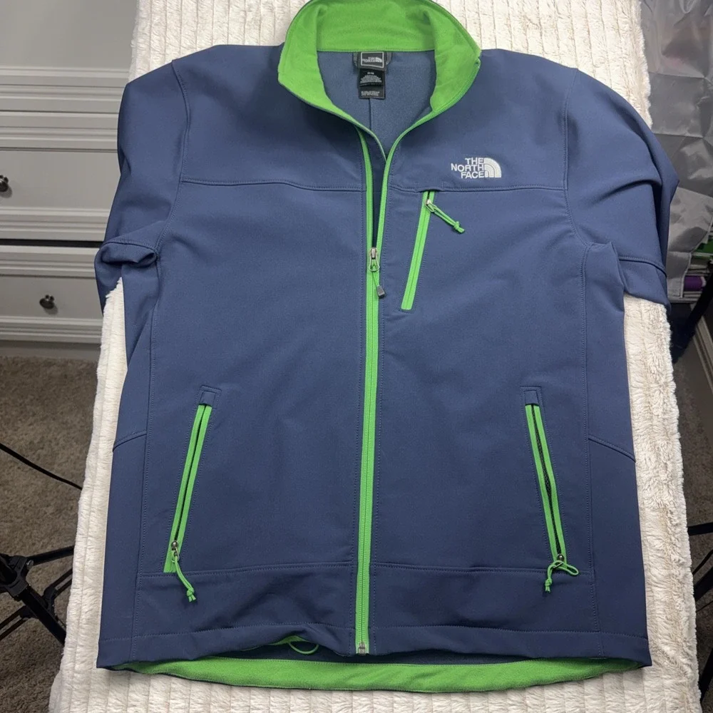 The‎ North Face Jacket Mens Med Blue Apex Pneumatic Softshell Windwall NWOT Mint